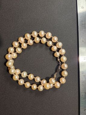 Classic Freshwater Pearl Necklace in Champagne 18 Inches